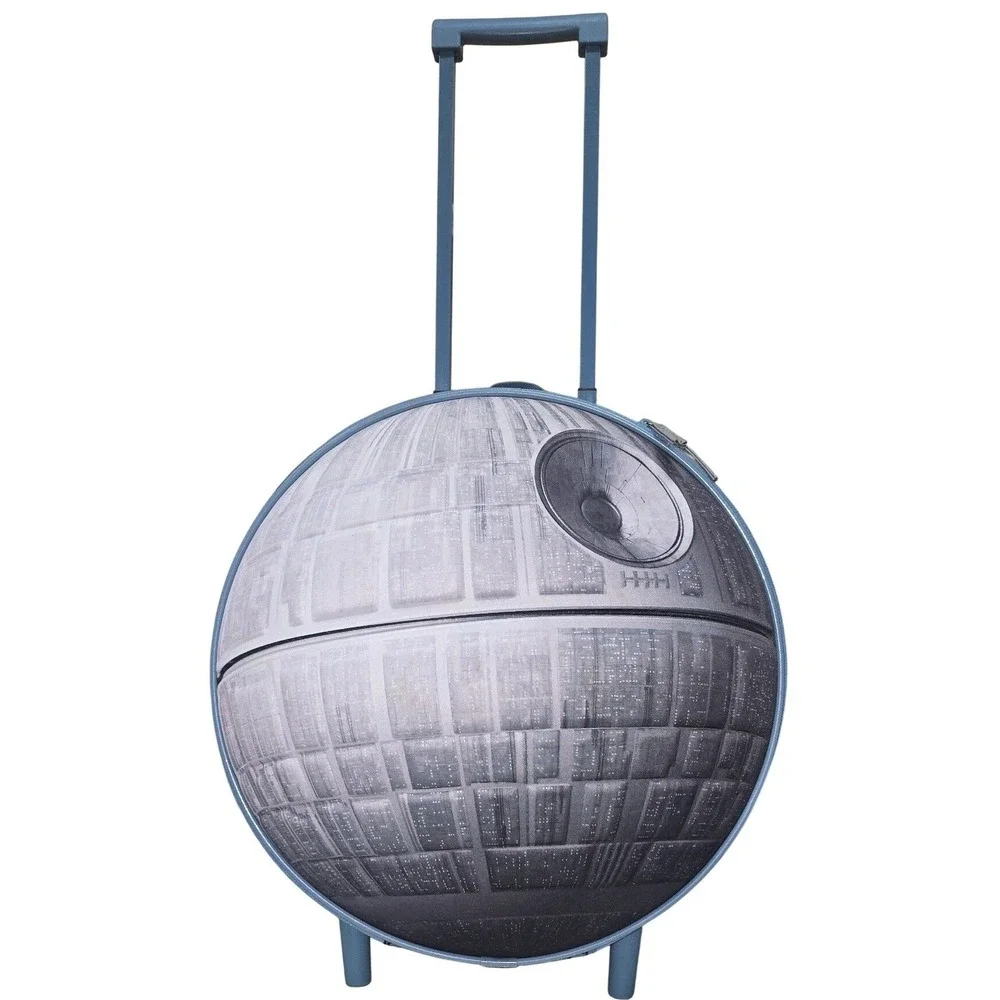 Disney Store Star Wars Death Star Rolling Luggage‎ Suitcase Blue Faux Leather